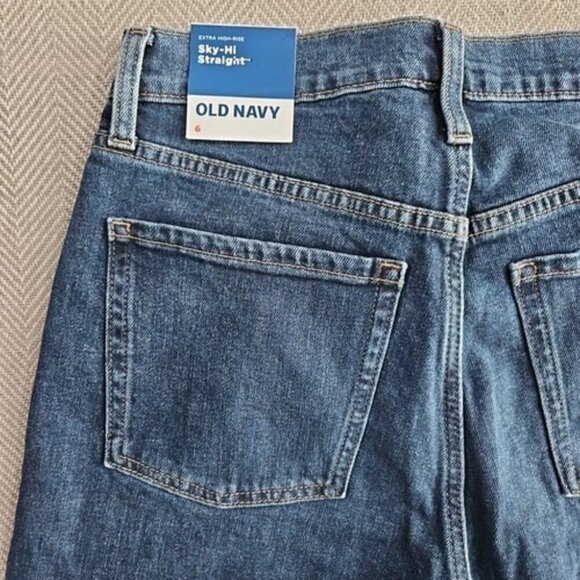 Old Navy Jeans Women's Size 6 (29x27) NWT High-Rise Straight Medium Wash Stretch - Picture 3 of 16